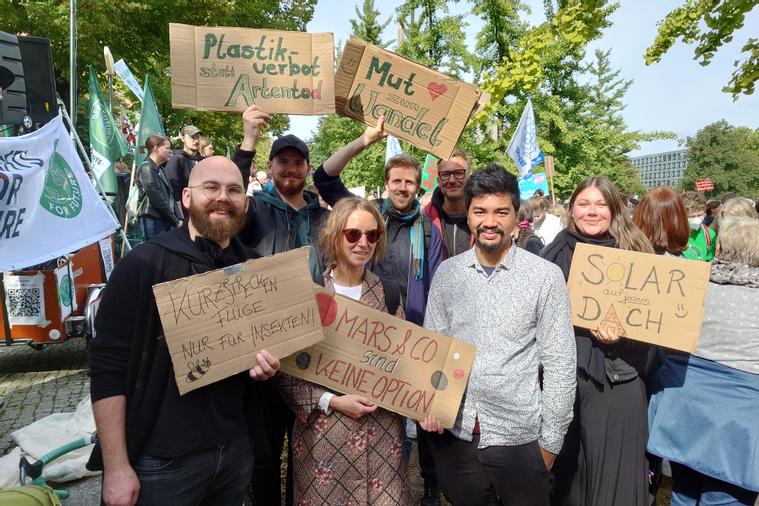 Team auf der Klima Demo