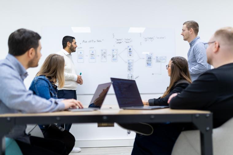 Unser Team beim Brainstorming