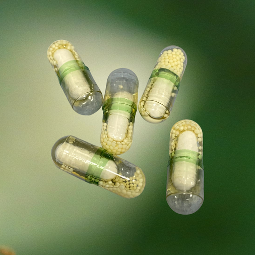 Bio Greencaps mit zweifach Füllung in Veganer Kapsel mit Öl gefüllt 