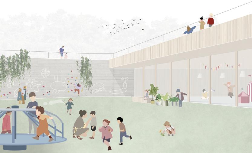 1. Preis Wettbewerb Neubau Kindergarten Bubsheim