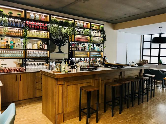 our office bar, stocked with GDP products, of course!