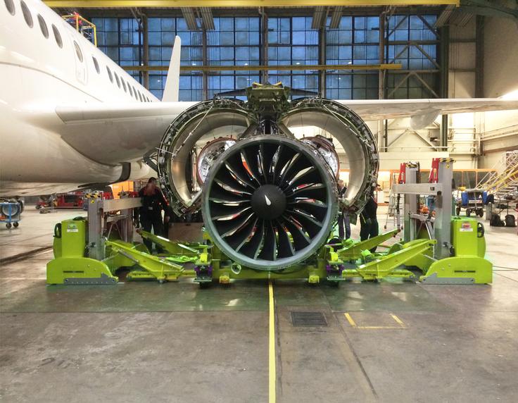 Das Triebwerkwechsel Equipment in der Anwendung
